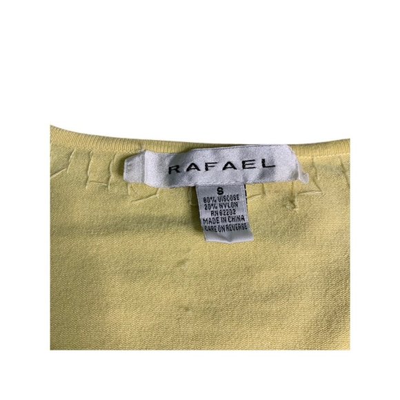 Rafael Womens Yellow Beaded V-Neck Sweater Small - Picture 2 of 4